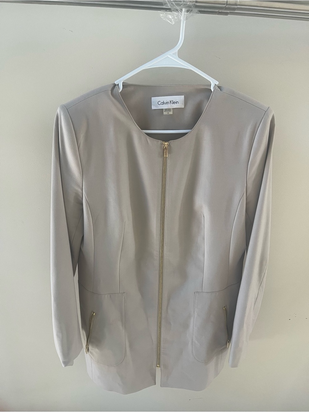 Calvin Klein Taupe Stretch Jacket Size 10 – Brand New. Never Worn